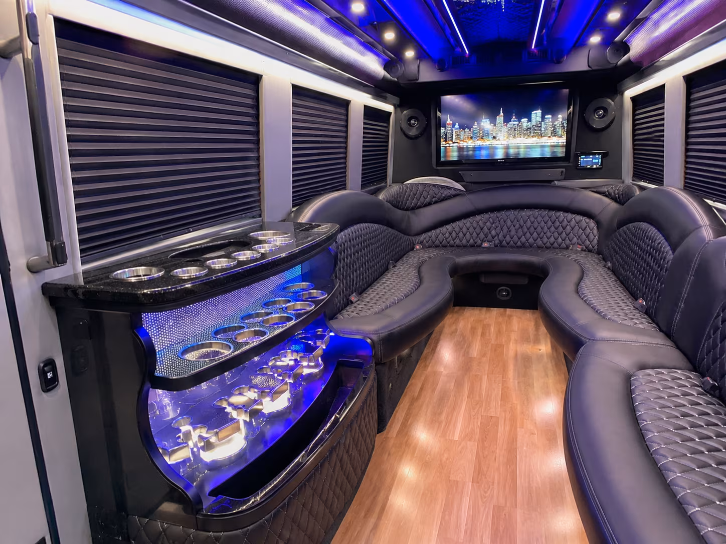 Eugene Prom & Homecoming Transportation party bus exterior