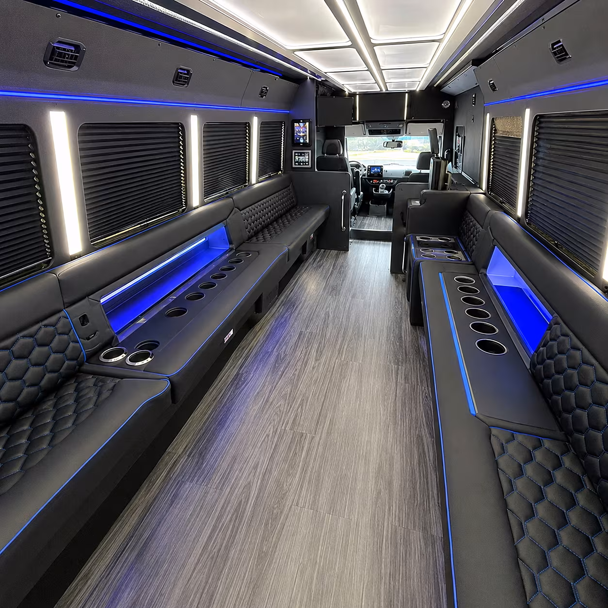 Eugene Prom & Homecoming Transportation party bus interior