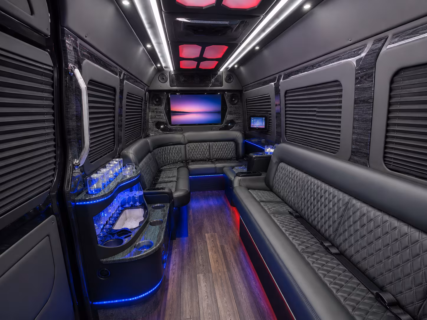 Eugene School Event Transportation party bus exterior
