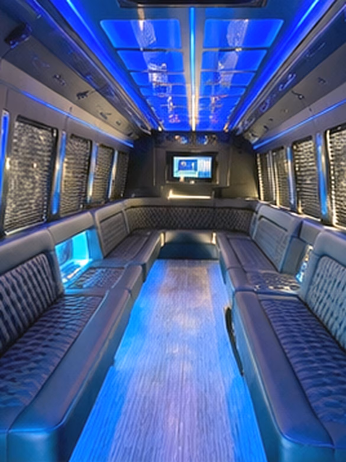 Eugene Wedding Transportation party bus interior